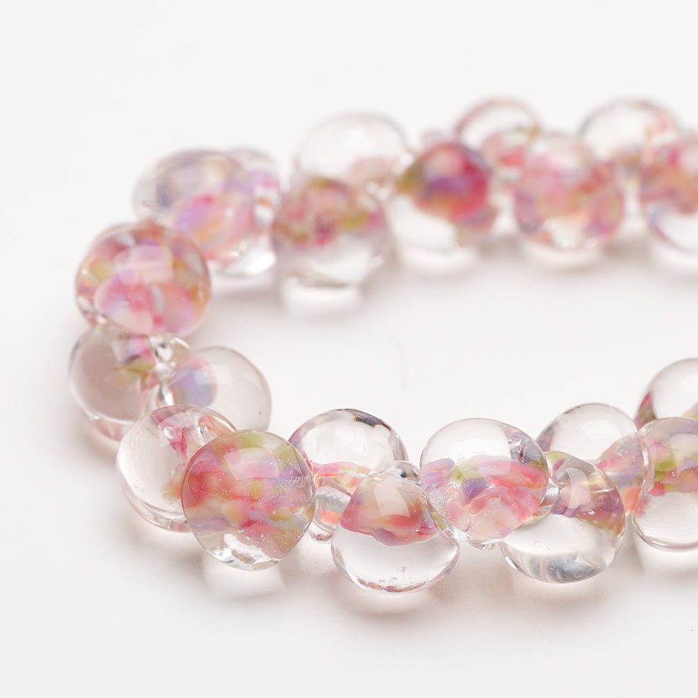 Teardrop Beads - Peony - Handmade Glass Beads - Unicorne Beads