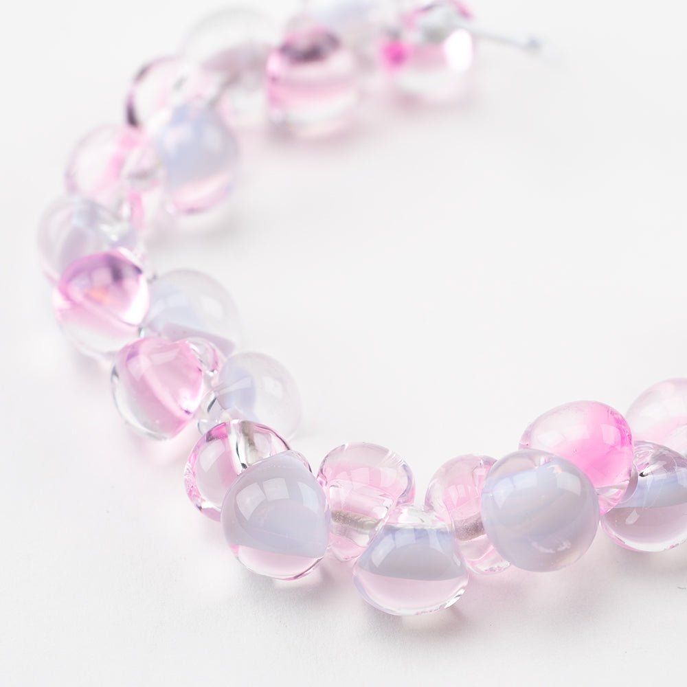 Teardrop Beads - Silky Rose - Handmade Glass Beads - Unicorne Beads