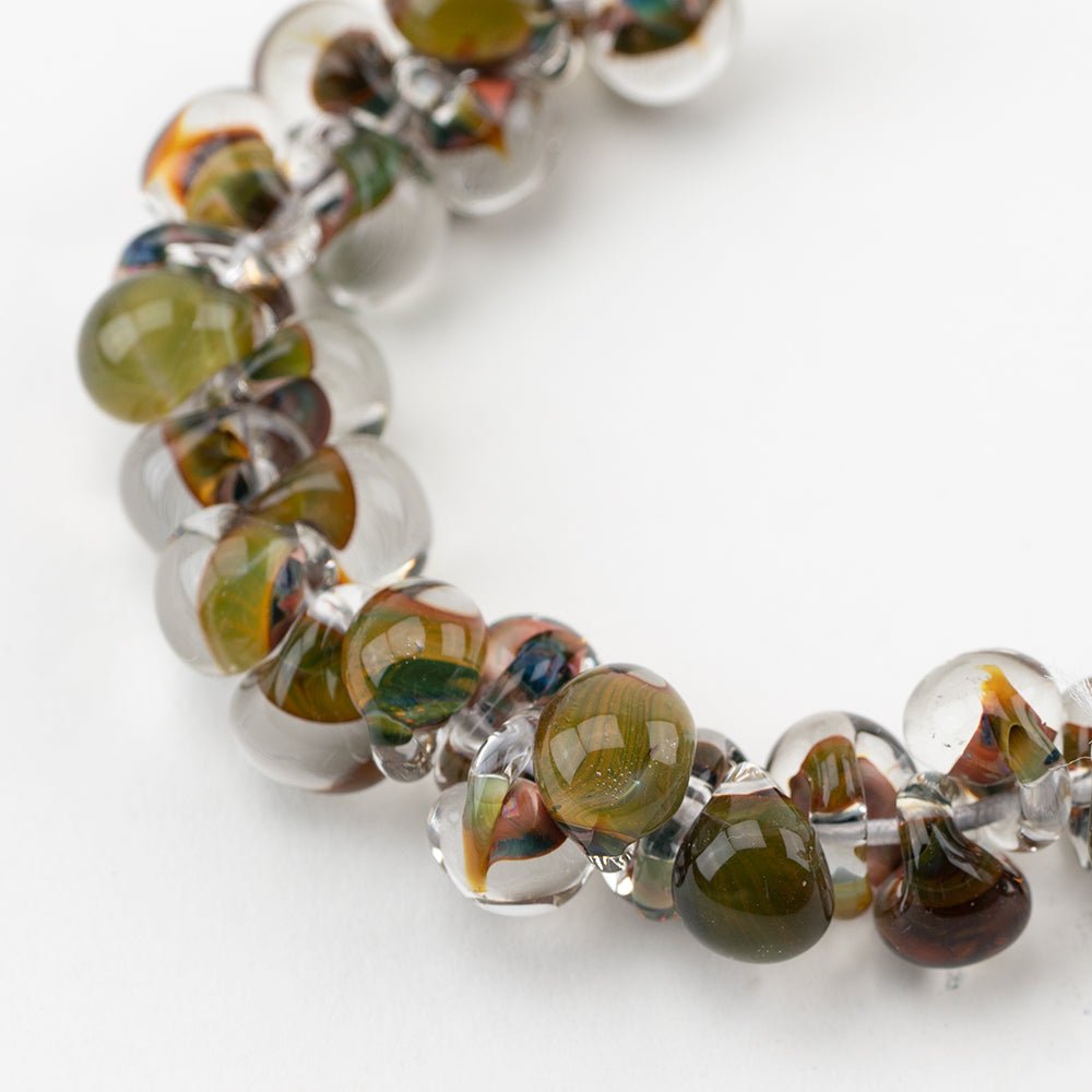 Teardrop Beads - Spring Green - Handmade Glass Beads - Unicorne Beads