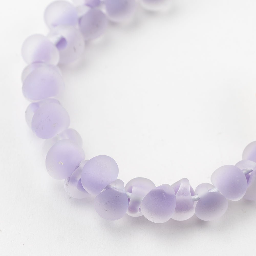 Teardrop Beads - Tumbled - Hydrangeas - Handmade Glass Beads - Unicorne Beads