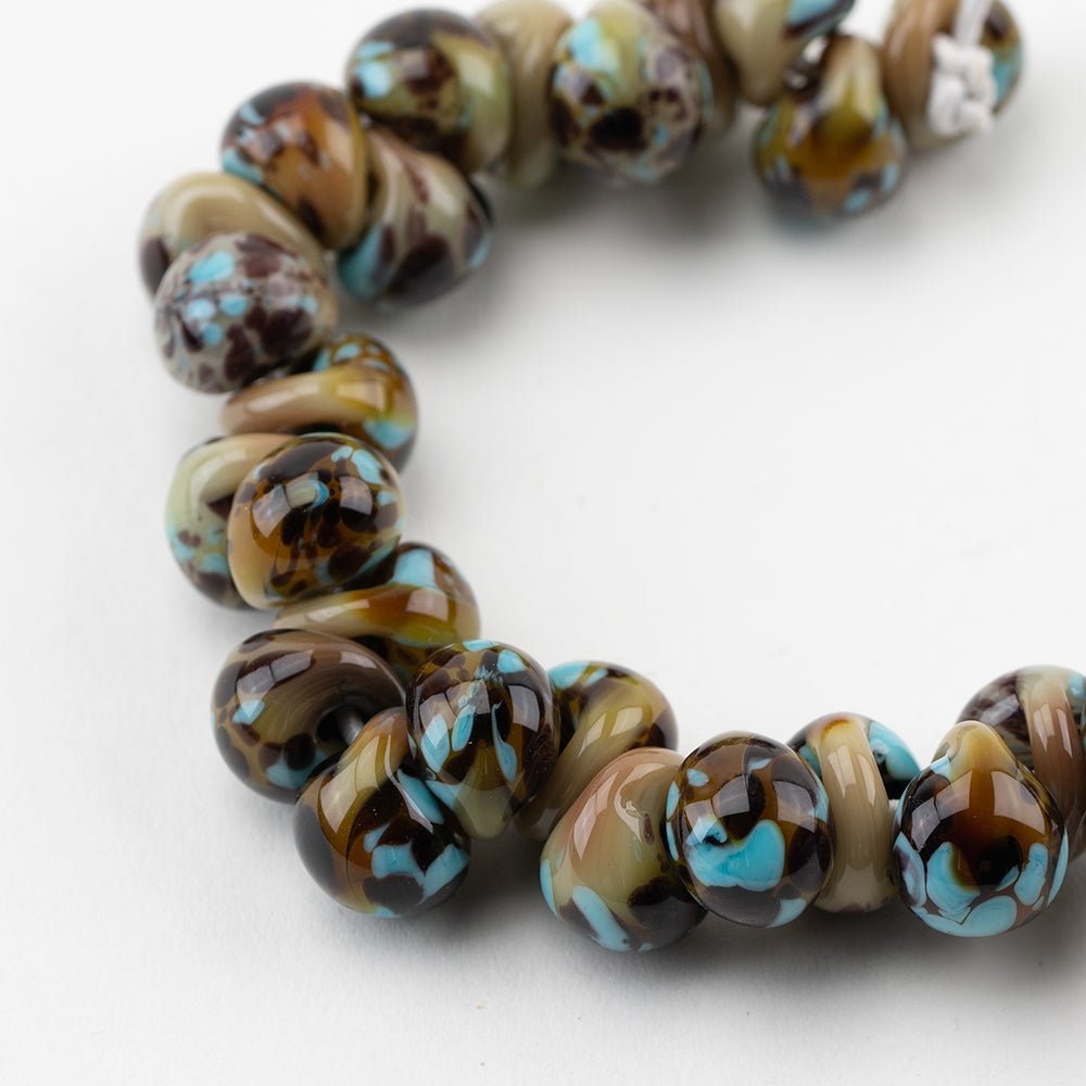 Teardrop - Exotic Series - Turtle Rock - Handmade Glass Beads - Unicorne Beads