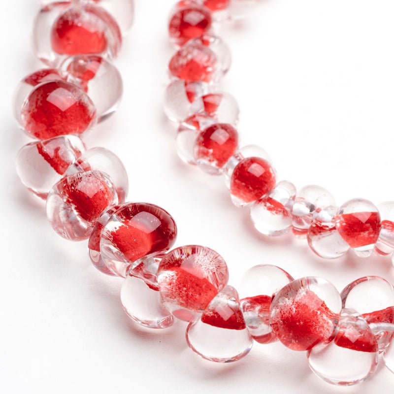 Teardrop Grouping - Firecracker (2 Strands) - Handmade Glass Beads - Unicorne Beads