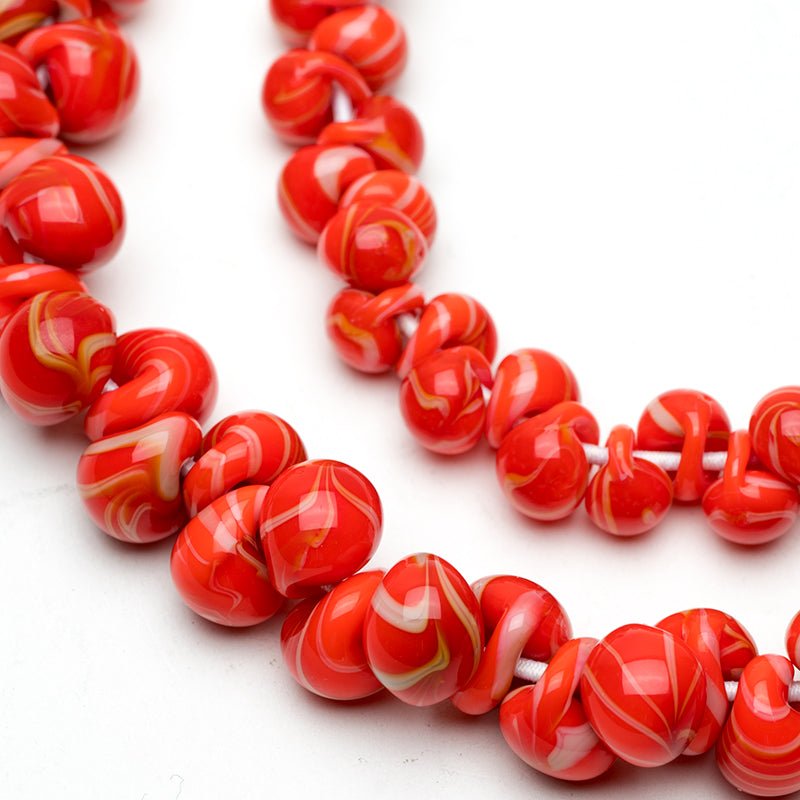 Teardrop Grouping - Goldfish (2 Strands) - Handmade Glass Beads - Unicorne Beads