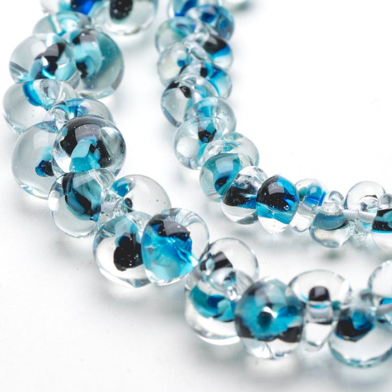 Teardrop Grouping - Marine (2 Strands) - Handmade Glass Beads - Unicorne Beads