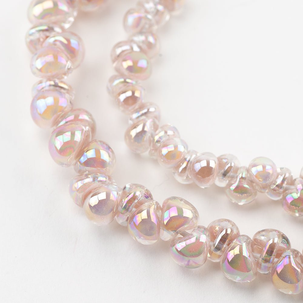 Teardrop Grouping - Pink Blush (2 Strands) - Handmade Glass Beads - Unicorne Beads
