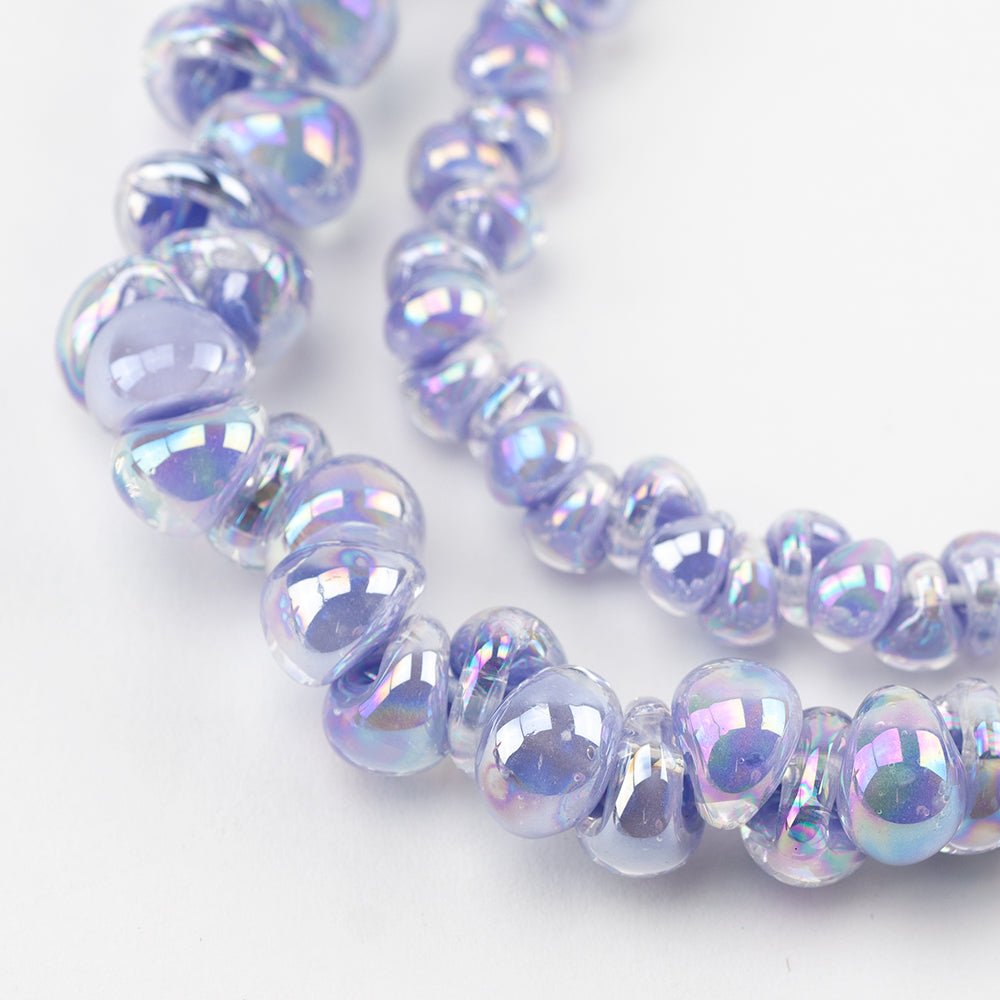 Teardrop Grouping - Purple Mtn (2 Strands) - Handmade Glass Beads - Unicorne Beads