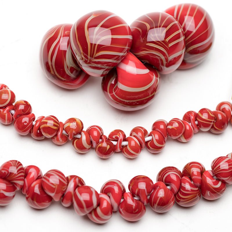 Teardrop Grouping - Red Canyon (3 Strands) - Handmade Glass Beads - Unicorne Beads