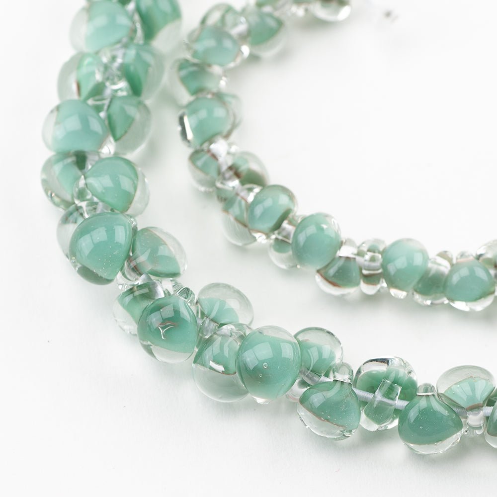Teardrop Grouping - Sea Grass (2 Strands) - Handmade Glass Beads - Unicorne Beads