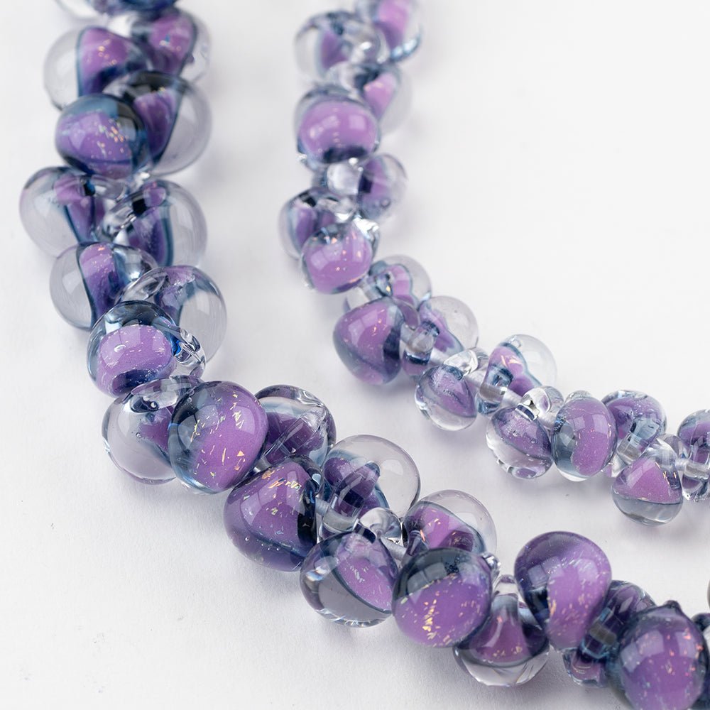 Teardrop Grouping - Twilight (2 Strands) - Handmade Glass Beads - Unicorne Beads