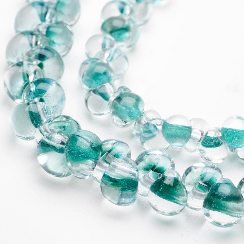 Teardrop Grouping - Whirlpool (2 Strands) - Handmade Glass Beads - Unicorne Beads