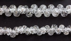 Teardrop Grouping - White Chocolate (2 Strands) - Handmade Glass Beads - Unicorne Beads