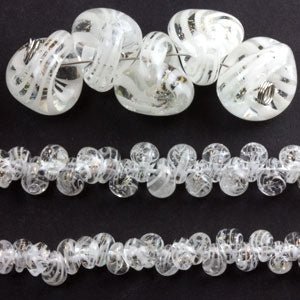 Teardrop Grouping - White Chocolate (3 Strands) - Handmade Glass Beads - Unicorne Beads