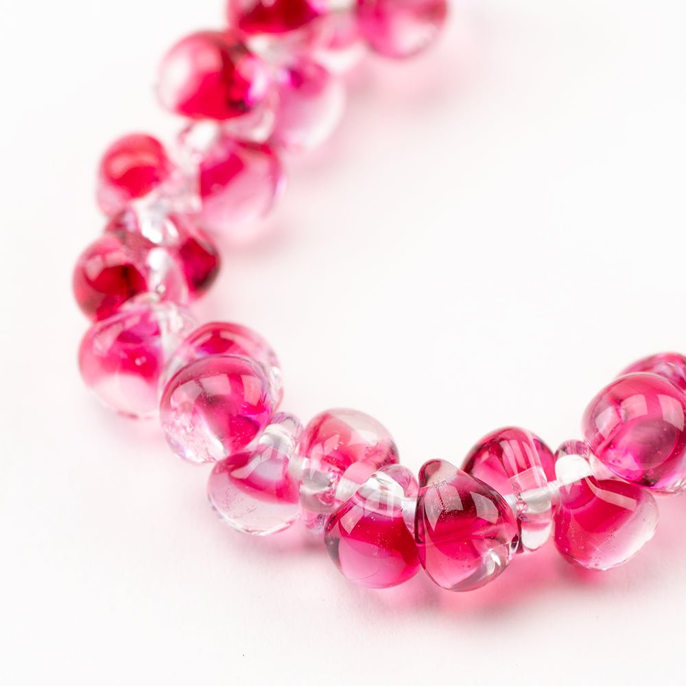 Teardrop - Mini - 80s Pink - Handmade Glass Beads - Unicorne Beads