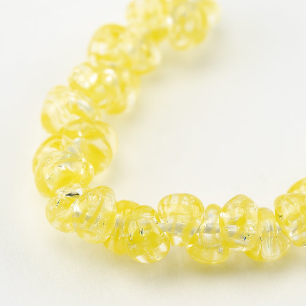 Teardrop - Mini - Daisy Yellow - Handmade Glass Beads - Unicorne Beads