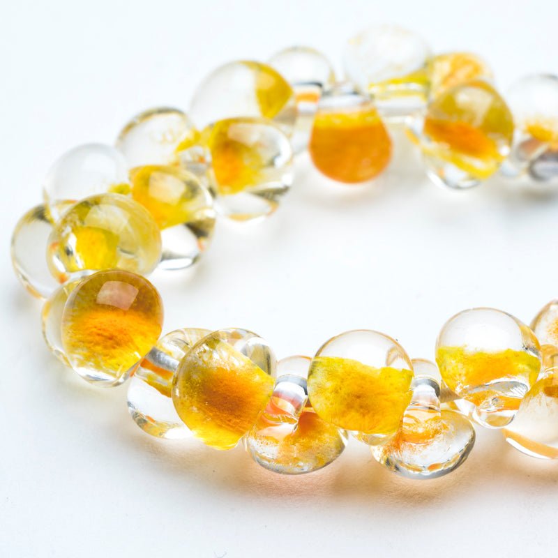 Teardrop - Mini - Sunkist - Handmade Glass Beads - Unicorne Beads