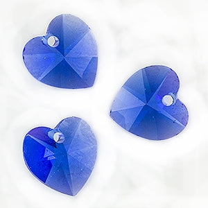 Heart - 10.3 x 10 mm-Sapphire (3 pcs)