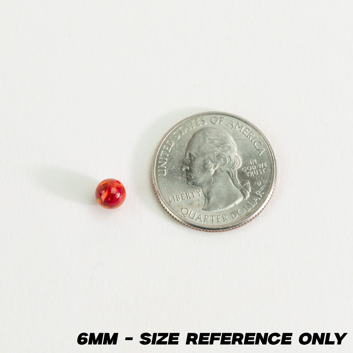 Size comparison for 6mm beads