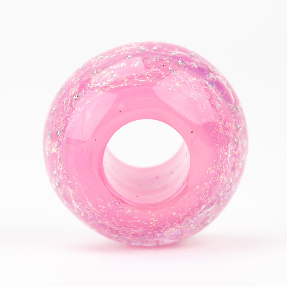 Donut Bead - Silver Series - Large - Pink Rose