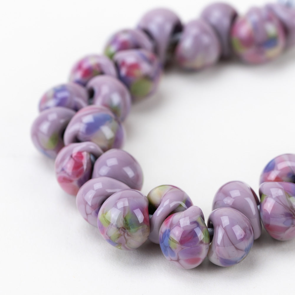 Teardrop Beads - Marbled Lavender