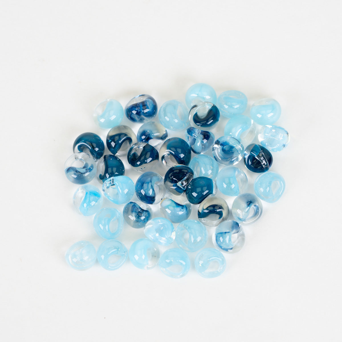 Glacier Blue Palette Mini Teardrop Glass Bead Tube - Mixed Colors