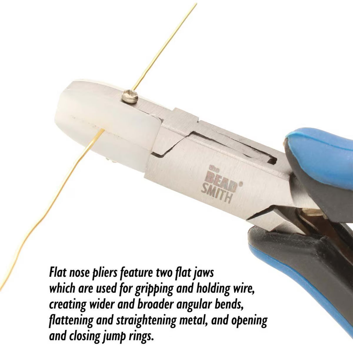 Beadsmith Nylon Flat Nose Pliers Black/Blue Ergo Handles