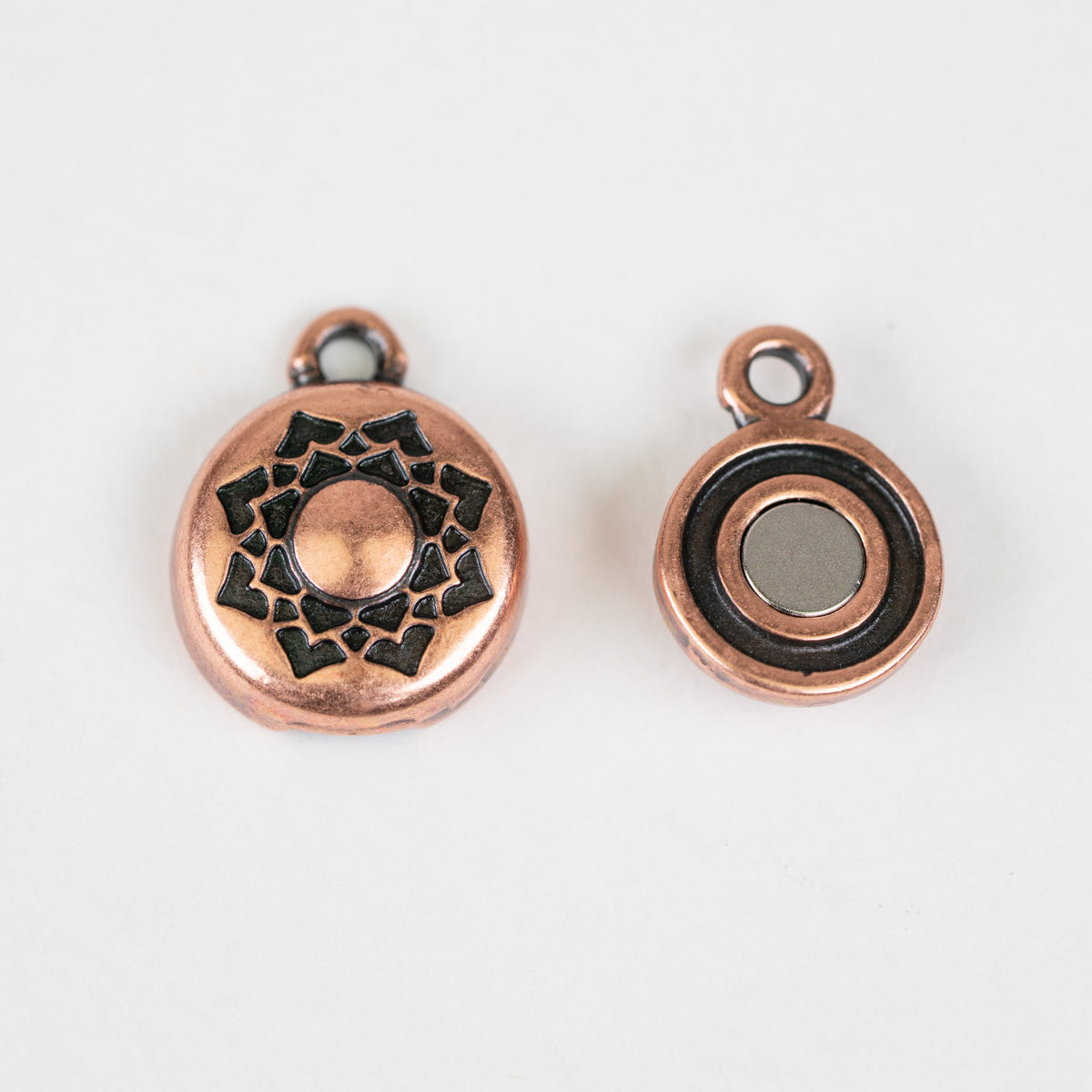 TierraCast Antique Copper Magnetic Clasp Set - Lotus