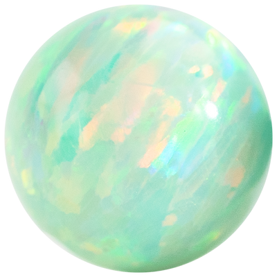 Large seafoam green colored bead on transparent background