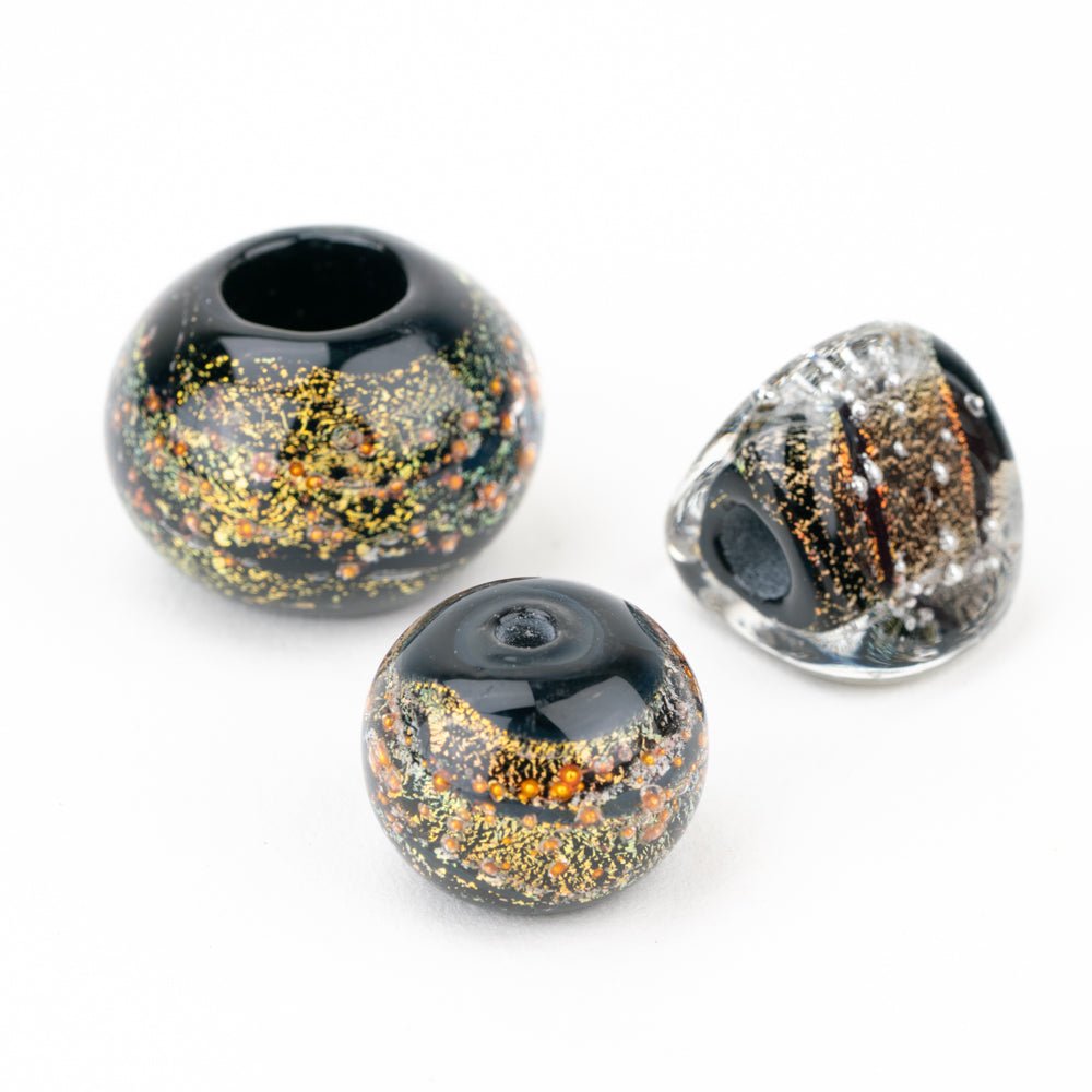 Assorted Grouping - Dark Magic (3 Beads) - Handmade Glass Beads - Unicorne Beads