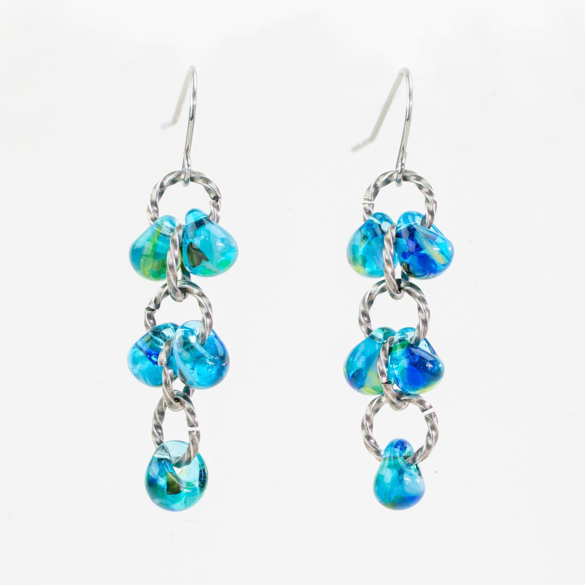 Azure Blue DIY jewelry kit featuring curated glass beads and hardware