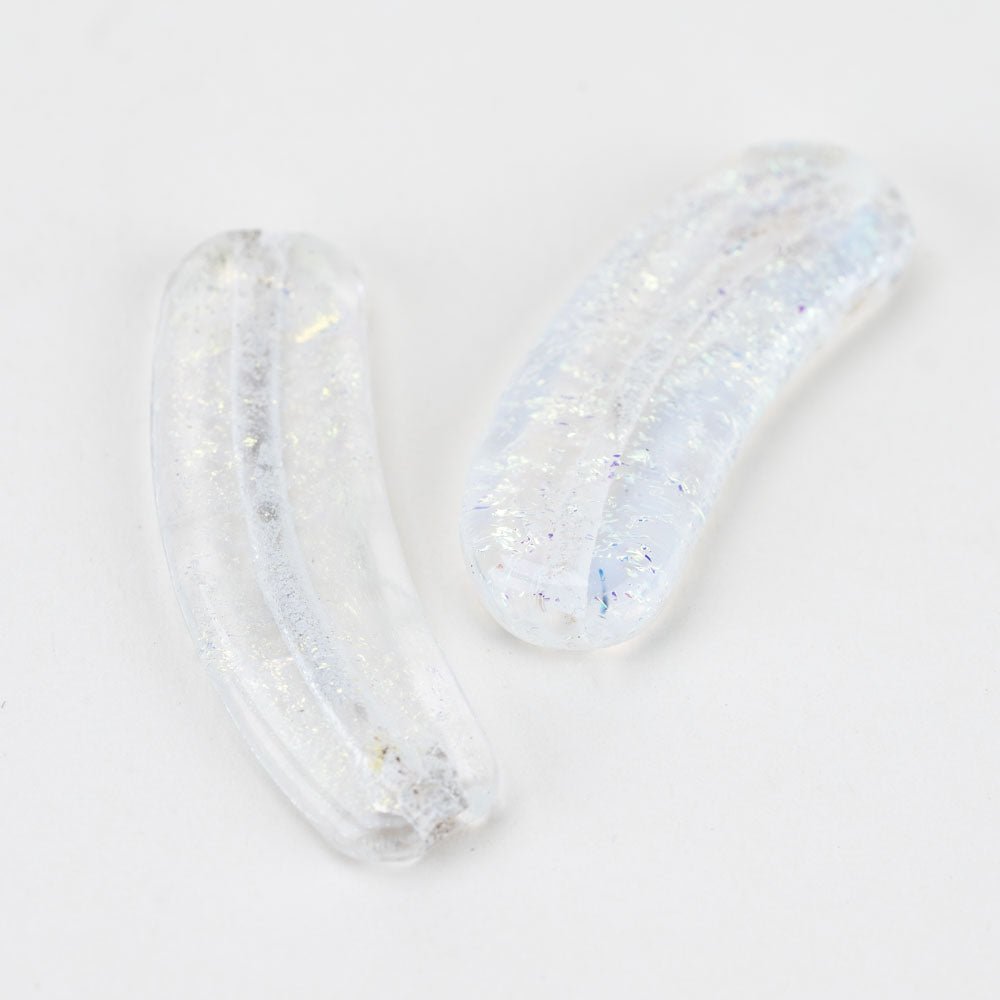 Banana Beads - Ghost (2 beads) - Handmade Glass Beads - Unicorne Beads