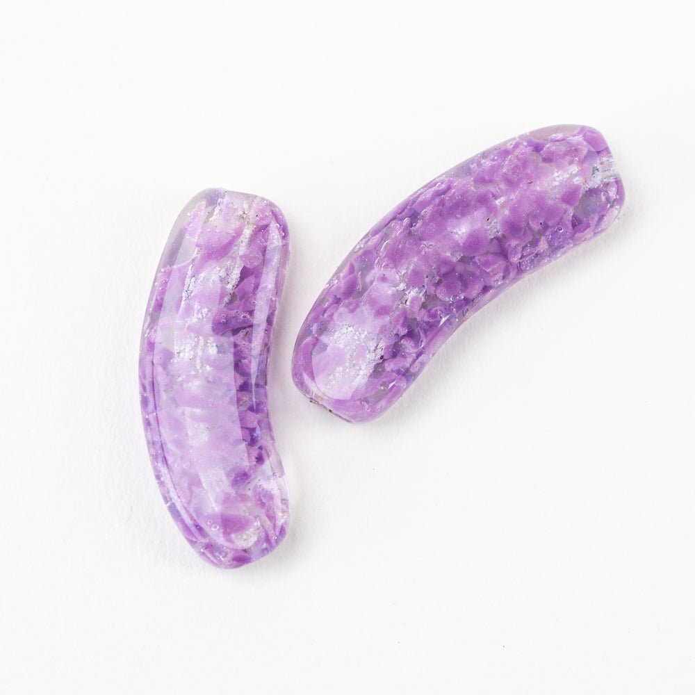 Banana Beads - Sleeping Beauty (2 beads) - Handmade Glass Beads - Unicorne Beads