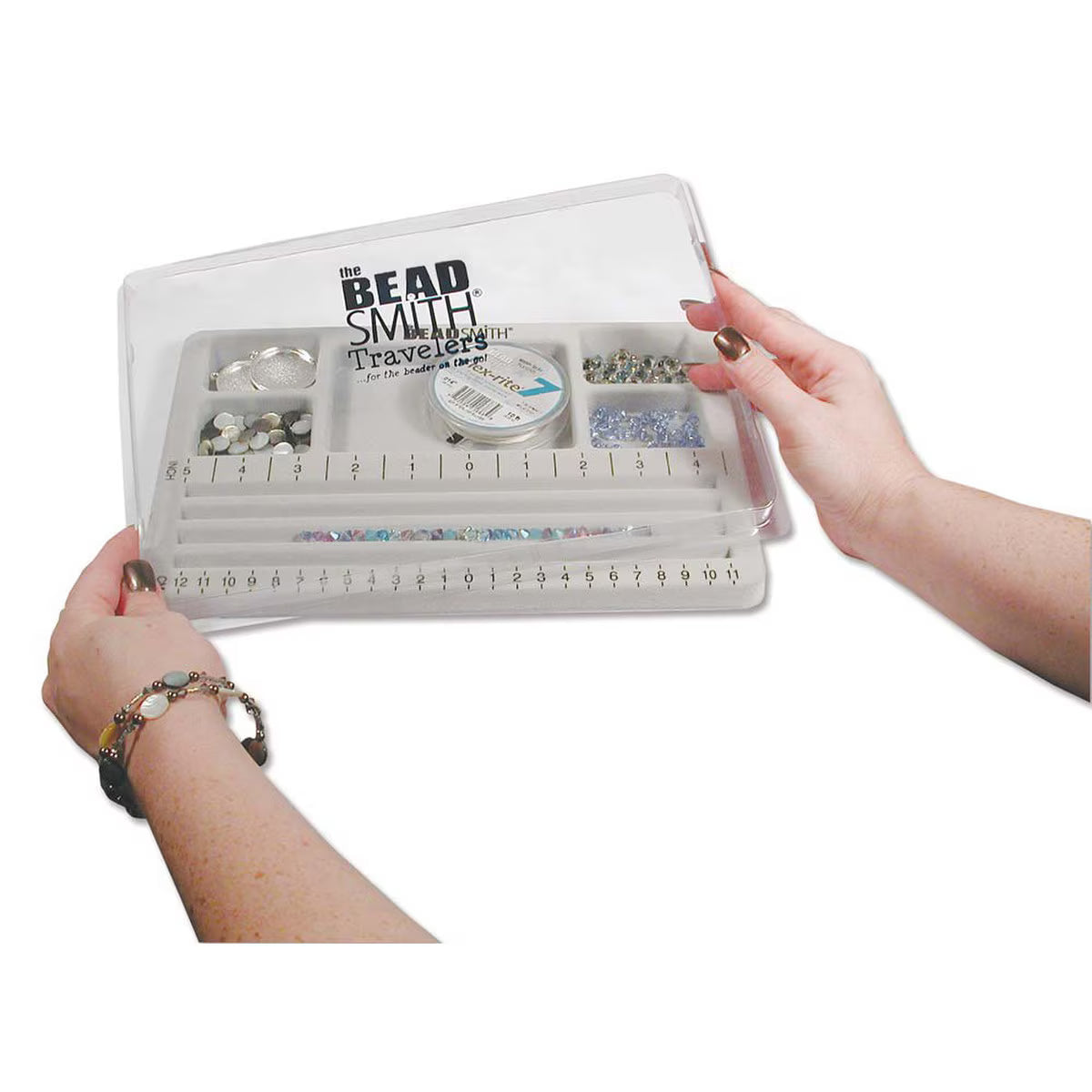 Clear removable cover protecting bead board designs