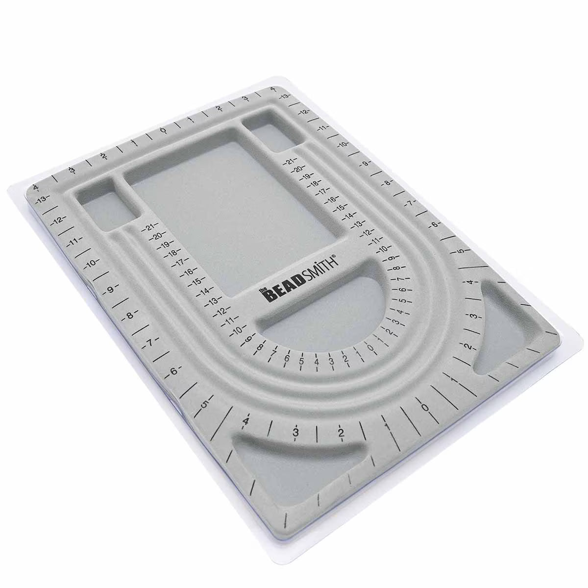 Necklace design layout on U-channel bead board