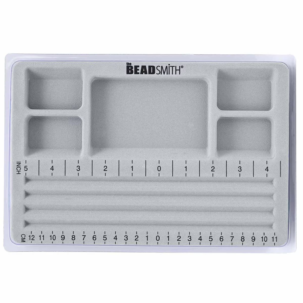 Recessed sorting sections on bead board for beads and findings
