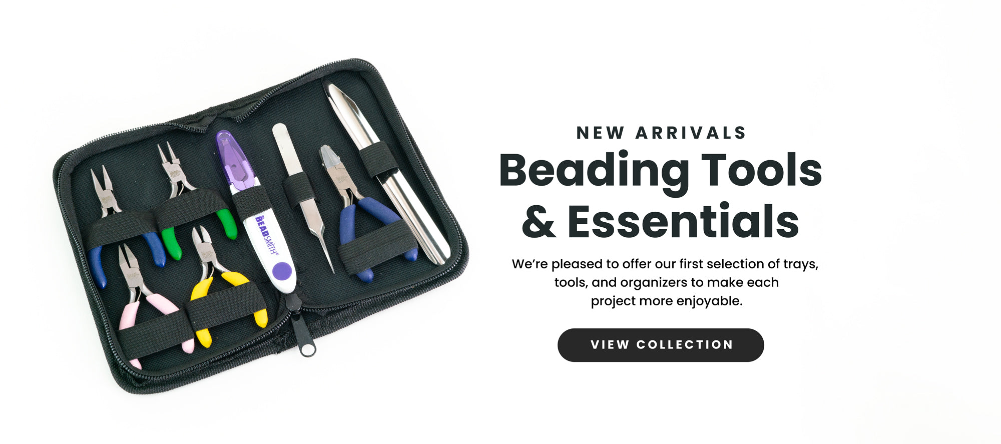 An arrangement of bead tools used for beading with Unicorne beads