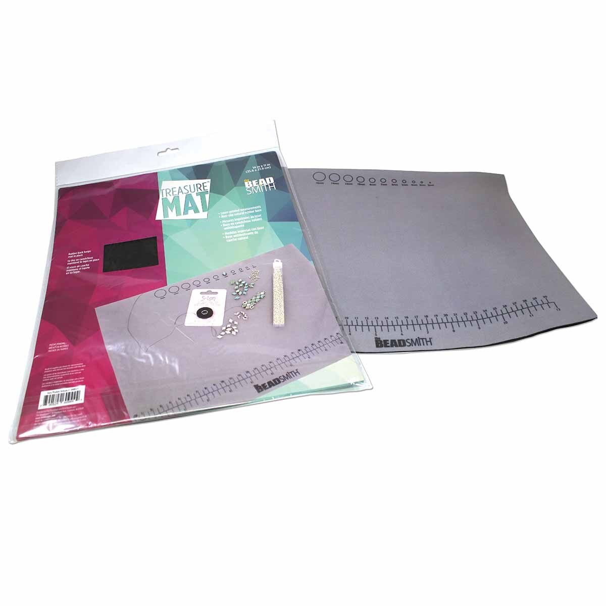 Beadsmith 11x14 Non - Slip Bead Mat with Printed Measurements - Premium Glass Beads - Unicorne Beads