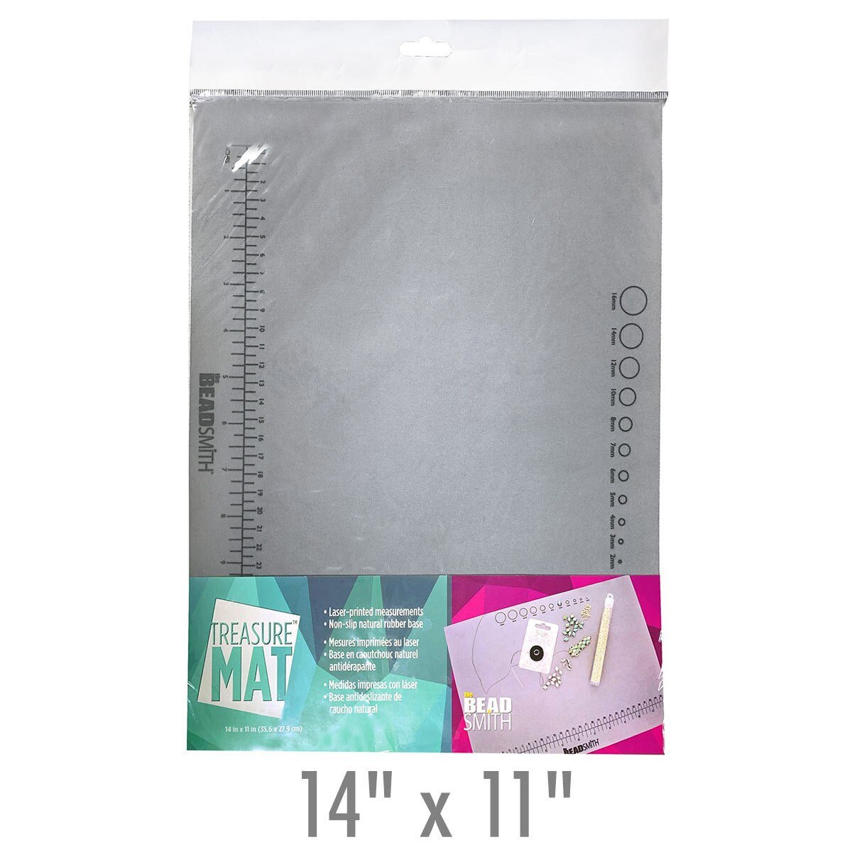 Beadsmith 11x14 Non - Slip Bead Mat with Printed Measurements - Premium Glass Beads - Unicorne Beads