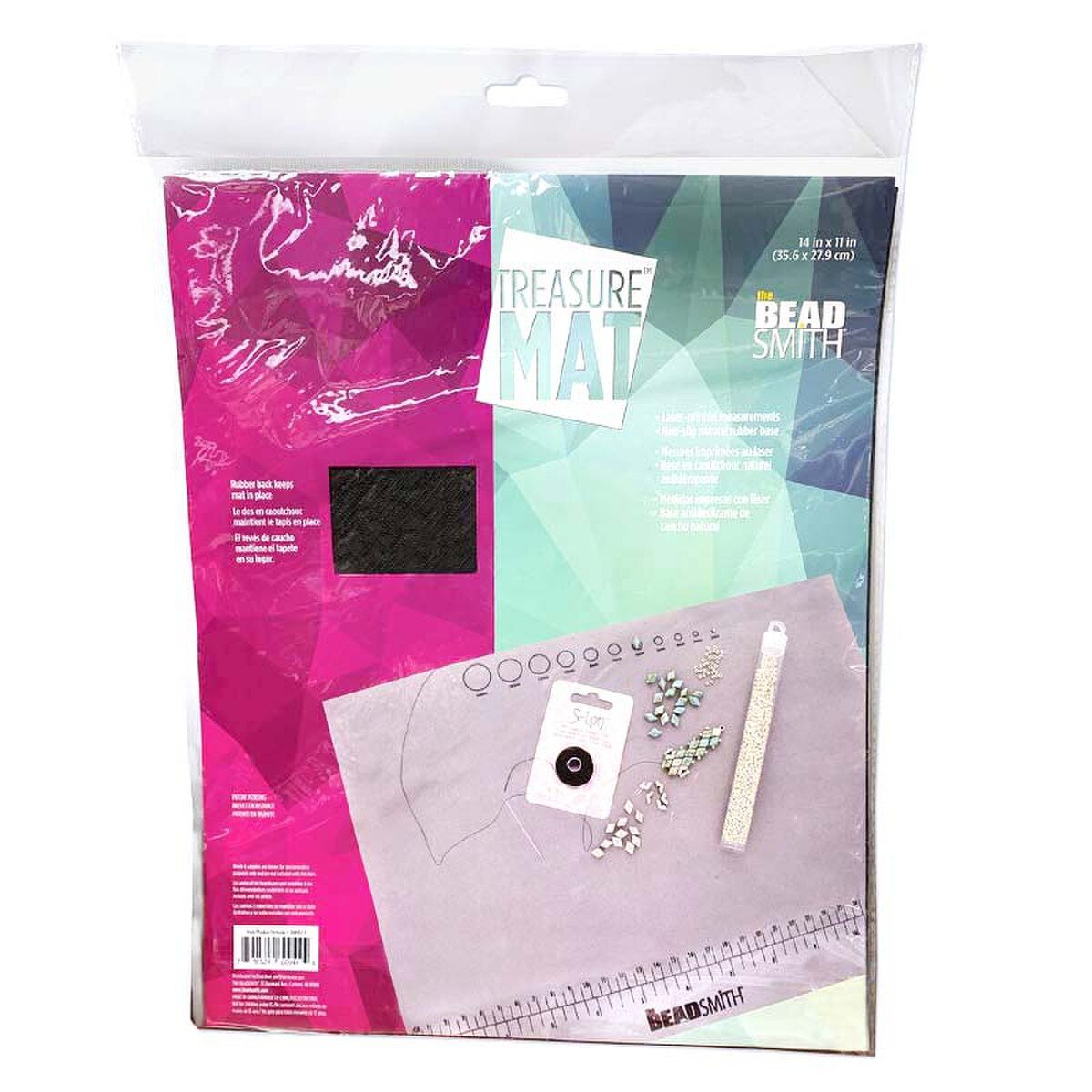 Beadsmith 11x14 Non - Slip Bead Mat with Printed Measurements - Premium Glass Beads - Unicorne Beads