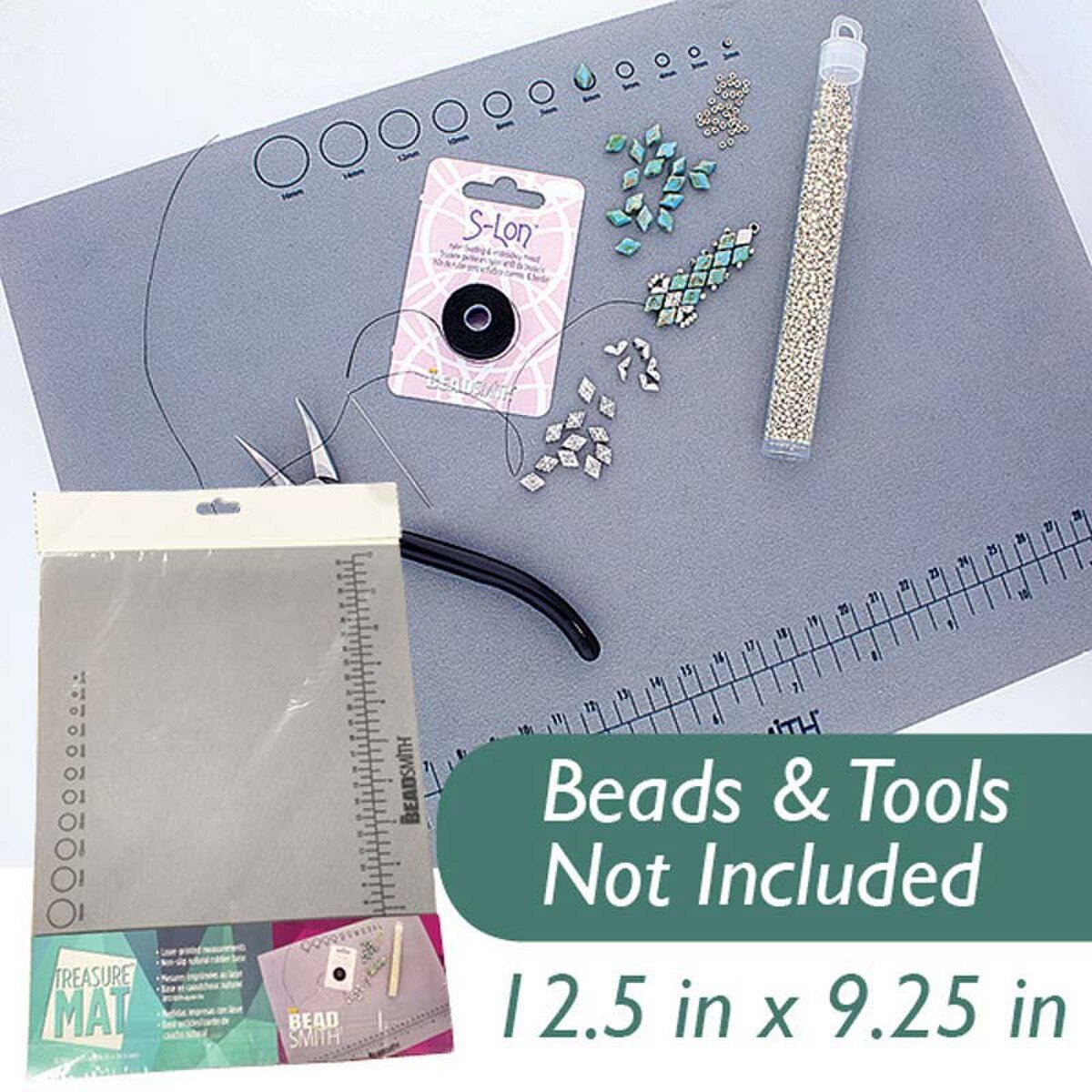 Beadsmith 12.5x9.25 Non - Slip Bead Mat with Printed Measurements - Premium Glass Beads - Unicorne Beads