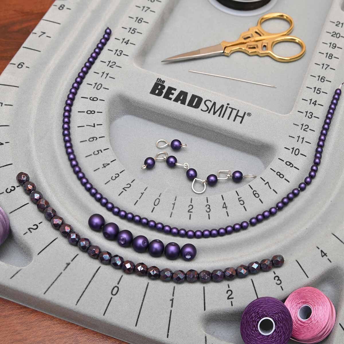 Beadsmith 28 Inch U Channel Bead Board with Removable Cover - Premium Glass Beads - Unicorne Beads