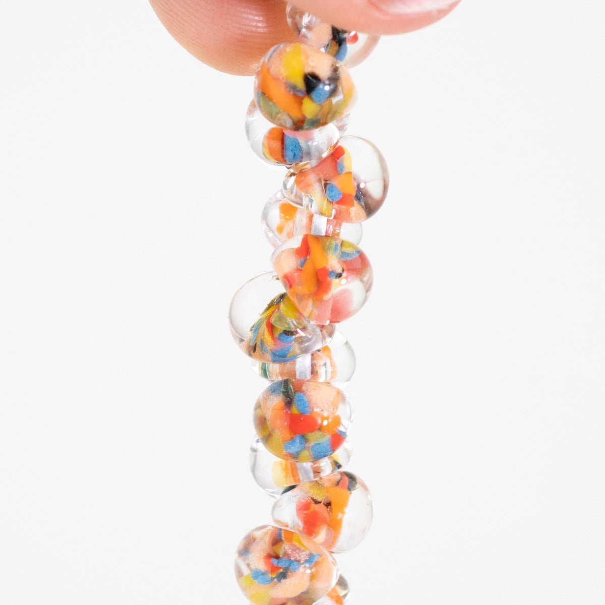 Exotic Series Bird of Paradise teardrop glass beads with vibrant multicolor pattern