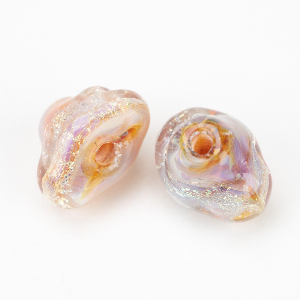 Cloud Beads - Butterscotch (2 beads) - Handmade Glass Beads - Unicorne Beads