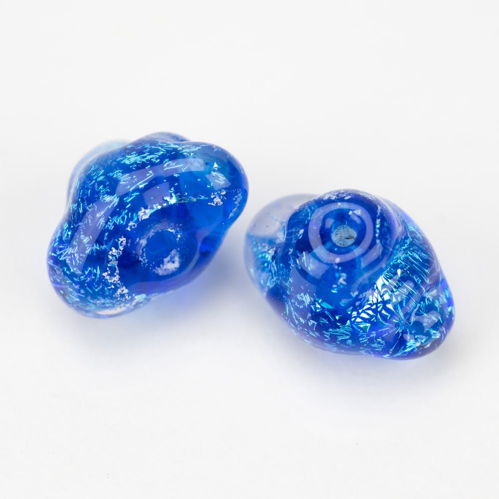 Cloud Beads - Evening Blue (2 beads) - Handmade Glass Beads - Unicorne Beads