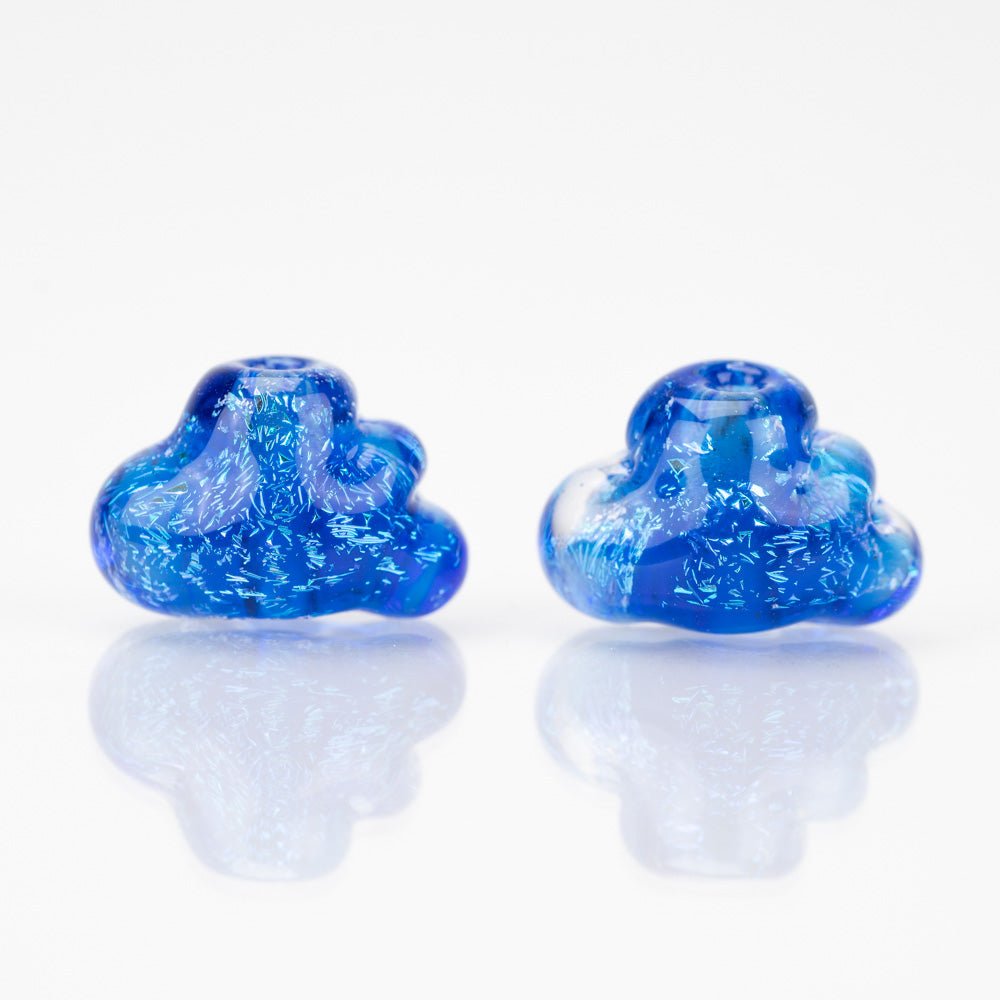 Cloud Beads - Evening Blue (2 beads) - Handmade Glass Beads - Unicorne Beads