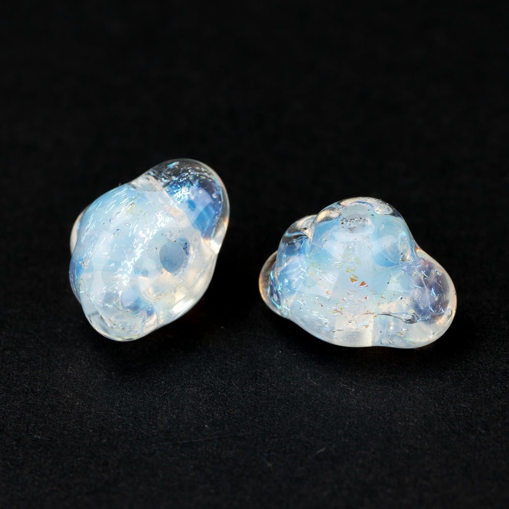 Cloud Beads - Ghost (2 beads) - Handmade Glass Beads - Unicorne Beads