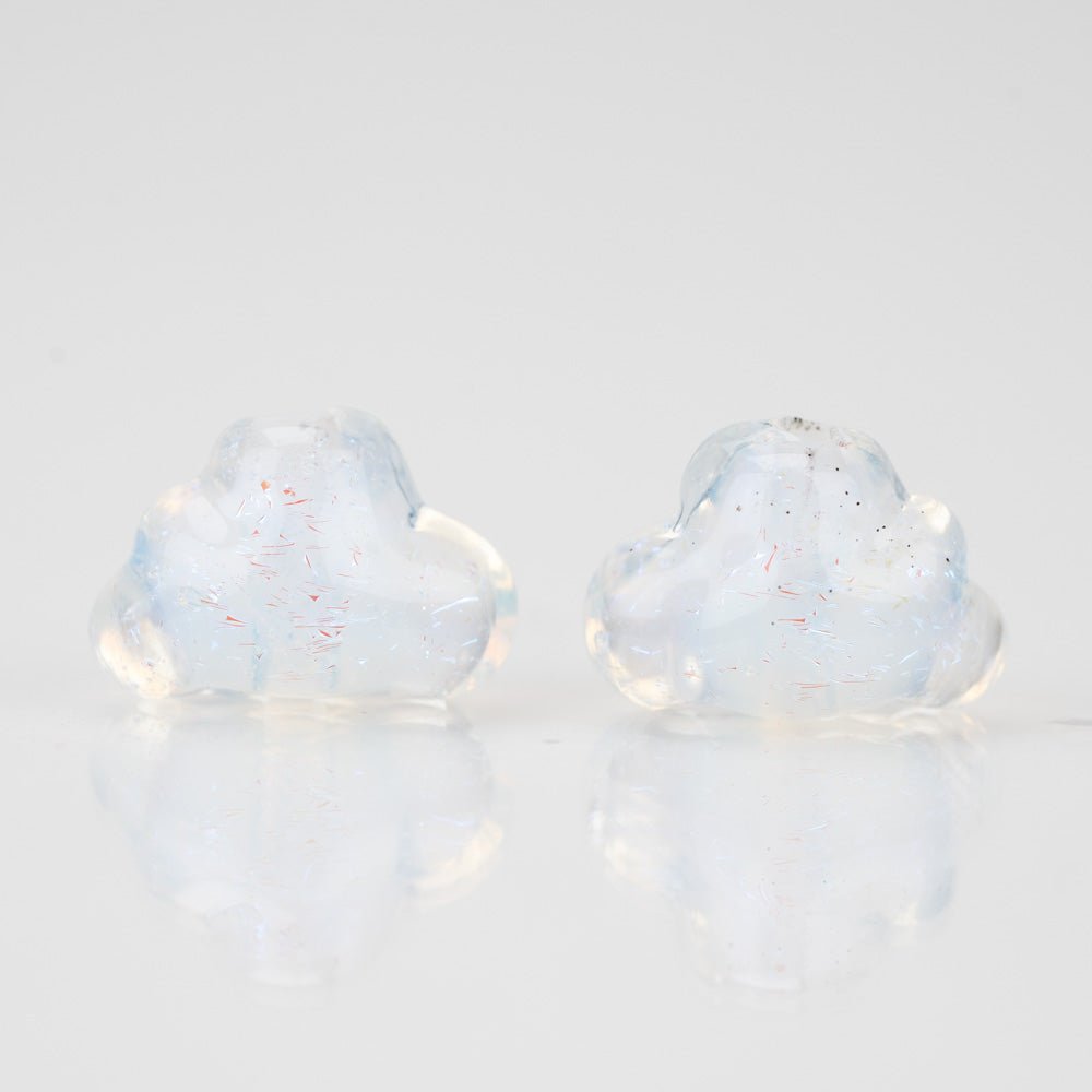 Cloud Beads - Ghost (2 beads) - Handmade Glass Beads - Unicorne Beads
