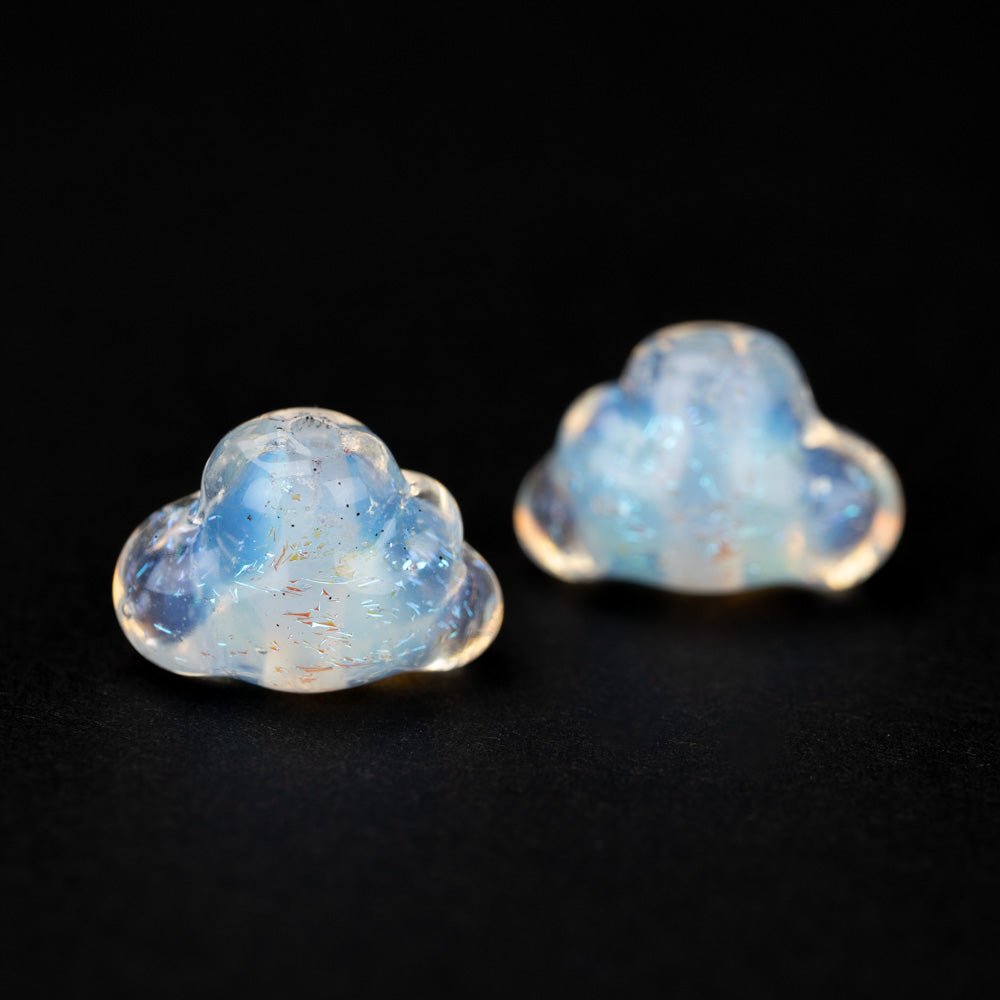 Cloud Beads - Ghost (2 beads) - Handmade Glass Beads - Unicorne Beads