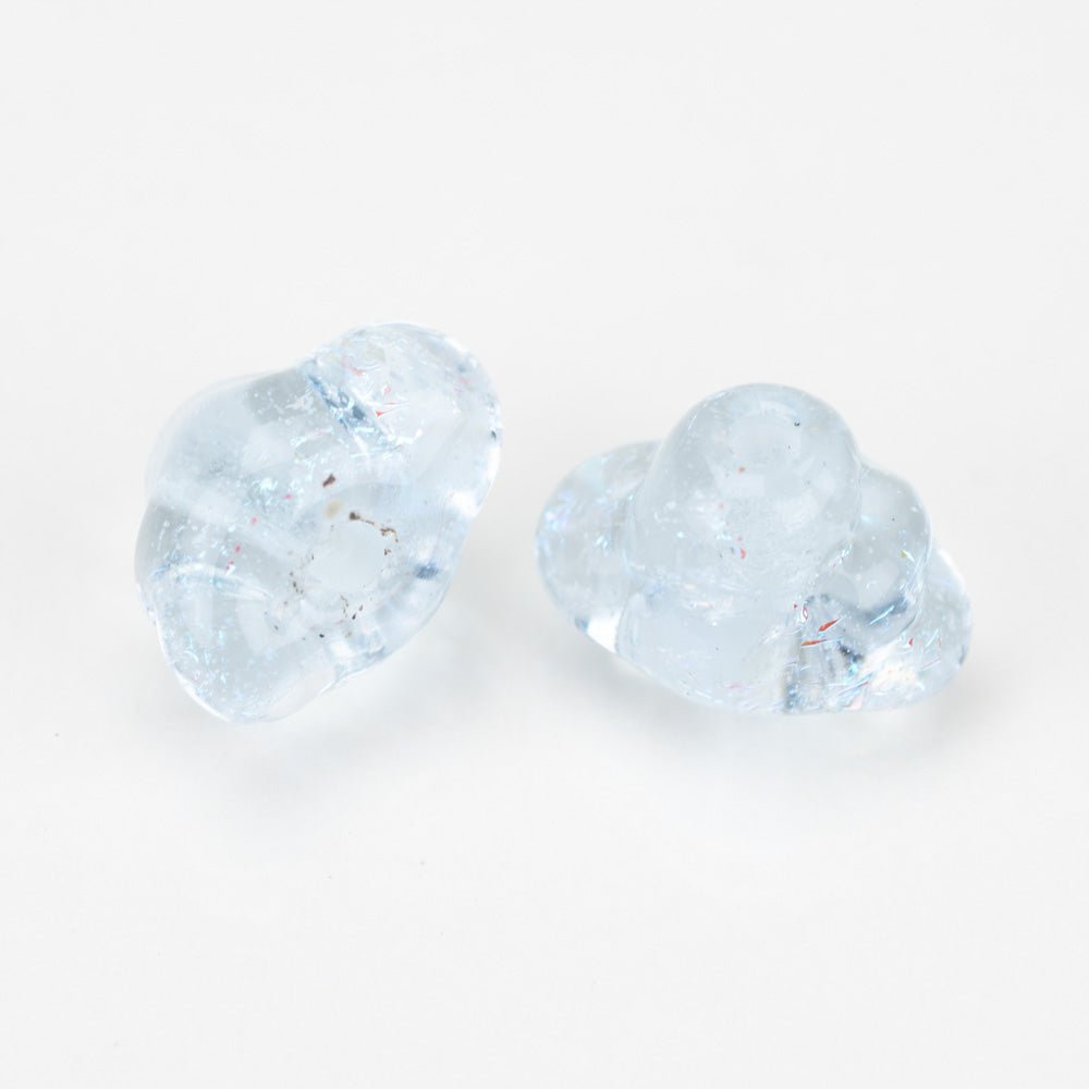 Cloud Beads - Light Blue (2 beads) - Handmade Glass Beads - Unicorne Beads