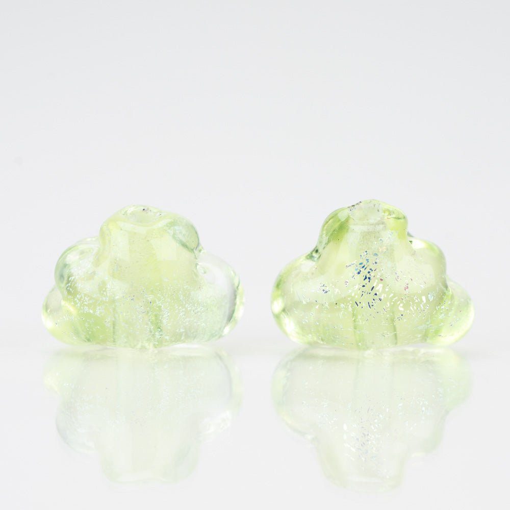 Cloud Beads - Soft Green (2 beads) - Handmade Glass Beads - Unicorne Beads