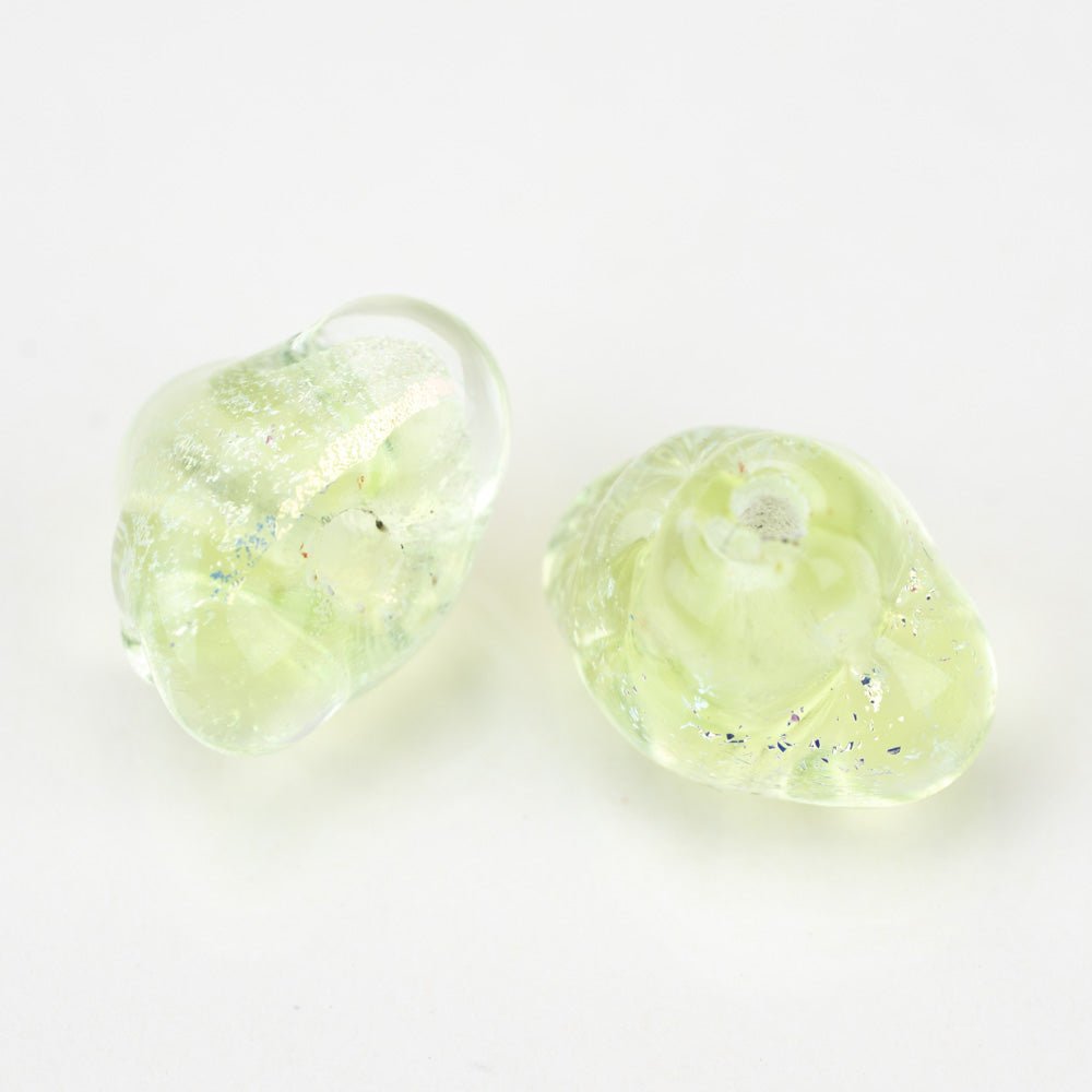 Cloud Beads - Soft Green (2 beads) - Handmade Glass Beads - Unicorne Beads